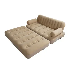 Outdoor Camping Folding Inflatable Sofa Heightened Backrest Automatic Thickened Nap Sofa Bed Modern Simple Design Household Use