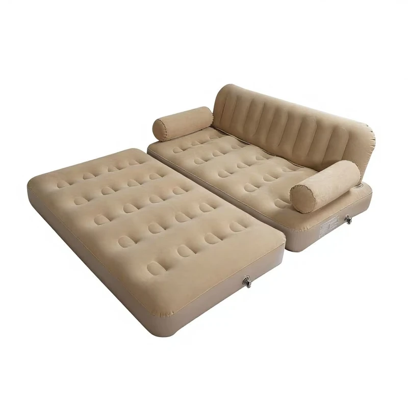 Sofá Inflável de Camping ao Ar Livre com Encosto Elevado, Sofá Cama Automático Espesso, Design Moderno e Simples para Uso Doméstico