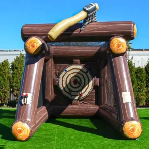 Jogo de Carnaval ao Ar Livre - Jogo Interativo de Lançamento de Machados Infláveis 3D Gigante