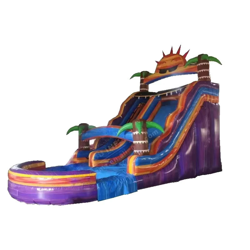 Seluncuran Air Inflatable Lucu untuk Pesta Karnaval Luar Ruangan dengan Kolam Renang