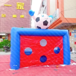 Outdoor Carnival Sports Soccer Play Inflatable Football Shoot Out Interactive Inflatable Games