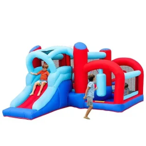 Outdoor Children’s Inflatable Bouncing House Small Birthday Party Home Amusement Park Slide Trampoline Multi-functional Easy