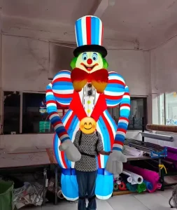 Palhaço Inflável LED para Desfile - Boneco de Ar Comprimido para Circo ao Ar Livre