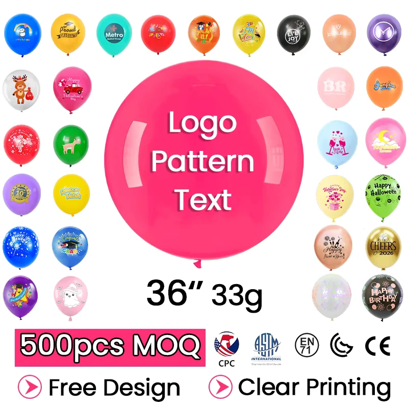 Outdoor Colorful Giant 36 Inch Decorative Helium Party Inflatable Logo Custom Latex Personalized Advertising Balloons with Logo