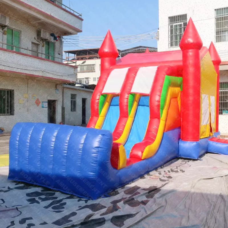 Combo de Casa de Saltos Comercial ao Ar Livre Castelo Inflável para Crianças Festa Inflável com Escorrega de Água