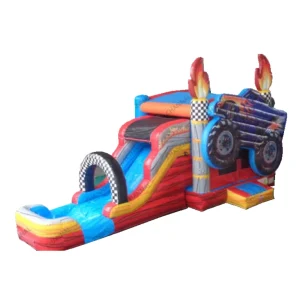 Outdoor Commercial Car Combo Castle Slide Inflatable Water Slide Bouncy Bouncer Combo Bounce House Inflatable Wet dry Bouncer