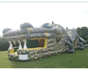 Outdoor Commercial Crocodile Alligator Inflatable Obstacle Course with Customized Size Color Warranty