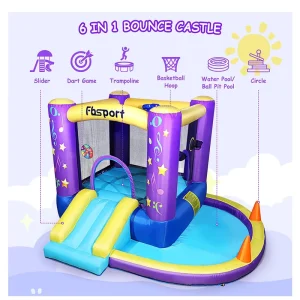 Kastil Bouncy Komersial Inflatable Outdoor, PVC 0.55mm