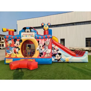 Outdoor Commercial Kids Inflatable Minnie Mouse Themed Inflatable Bouncer with Slide Combo Inflatable Mickey Castle Playground