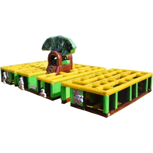Castillo Inflable Comercial de PVC para Juegos de Obstáculos al Aire Libre 8x8m Tamaño 20 Pasajeros Permitidos Gigante