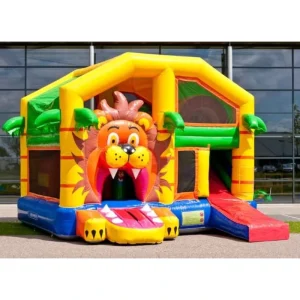 Außenbereich Kommerzielles Spielplatz-Hüpfhaus Trockenslide-Kombination Kinder aufblasbarer Bouncer Bouncy Löwe Hüpfhaus