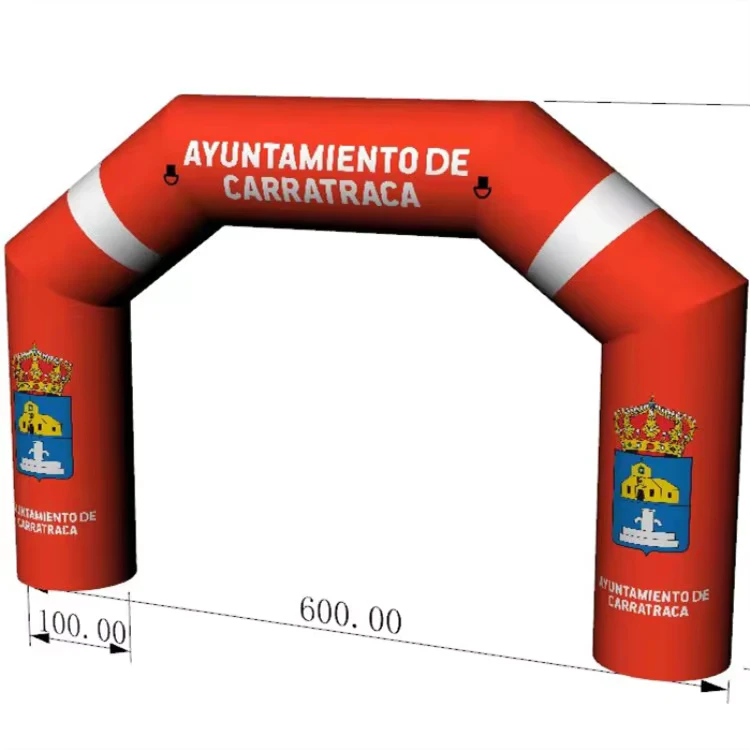 Arco pubblicitario gonfiabile rosso personalizzato per esterni
