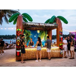 Outdoor Custom PVC Inflatable Beach Bar Tent with LED Lights Durable PVC