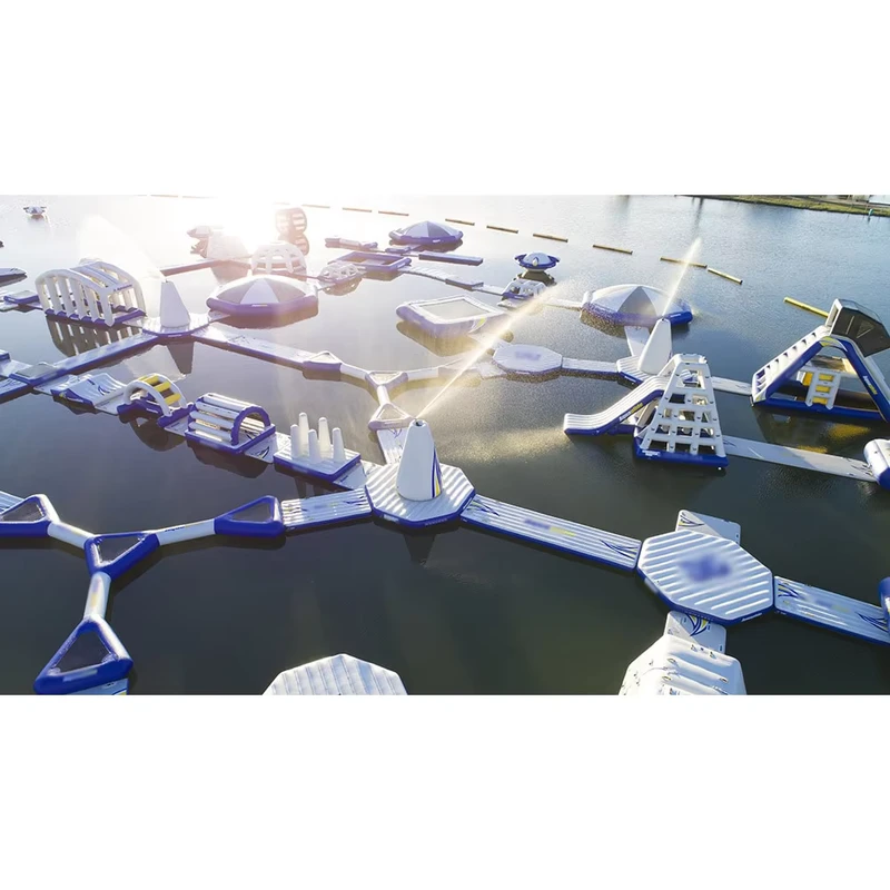 Outdoor Customized Large Inflatable PVC Water Park with Custom Color and Logo Floating Amusement Blower and Repair Kits Included