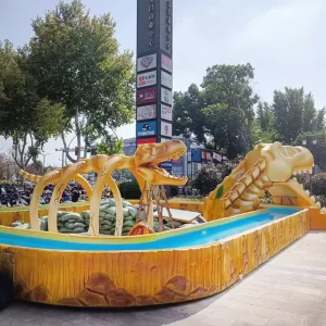 Parc de jeux dinosaure gonflable pour enfants avec bac à sable et rafting aquatique pour plaza, centre commercial ou stations