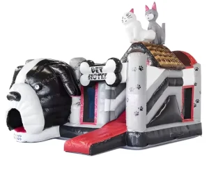 Outdoor Dog & Cat Bouncy Castle Inflatable Commercial Bounce House with Slide Combo LT-555 5.4x5x4m 500-1000kg Capacity