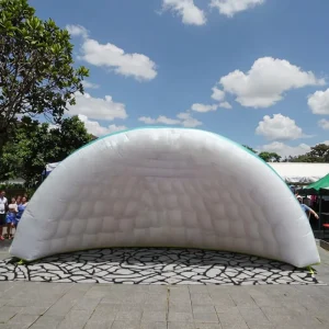 Carpa de cubierta de techo inflable en forma de cúpula blanca, carpa semicircular para eventos