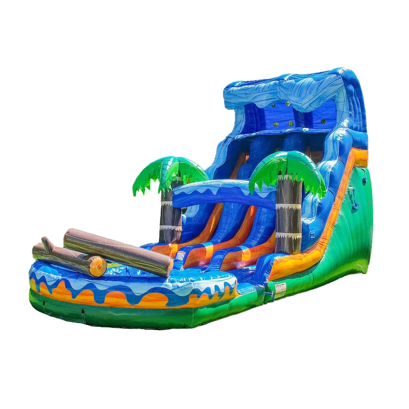 Buiten Dubbele Lijn Opblaasbare Waterglijbaan met Zwembad voor Kinderen Springkasteel Bouncy Jump Kasteel