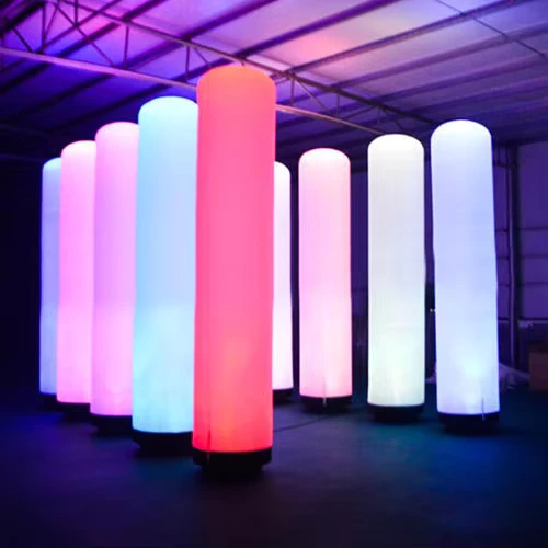 Colonne LED gonflable de décoration publicitaire de 3 m de haut pour événements en extérieur