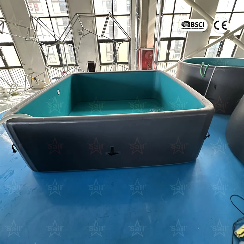 Outdoor Family Backyard Pool Large Rectangular Inflatable Swimming Pool Drop Stitch Material