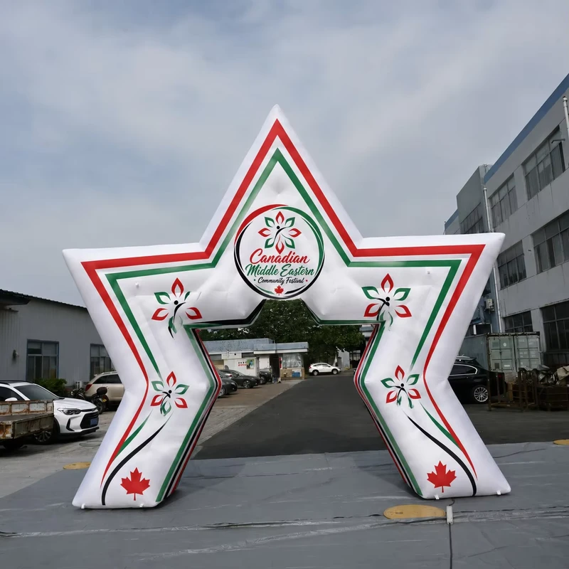 Arco a Forma di Stella Gonfiabile per Pubblicità a Festival all'Aperto