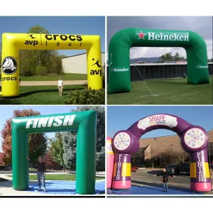 Arches de marathon en plein air, porte d'accueil publicitaire gonflable, arche de ballon, entrée d'événement avec souffleur d'air