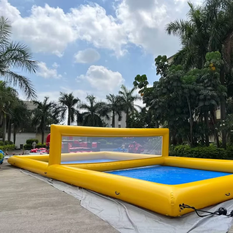 屋外用浮遊インフレータブルバレーボールコート 16X8m 水上での楽しいひとときを公園やビーチで