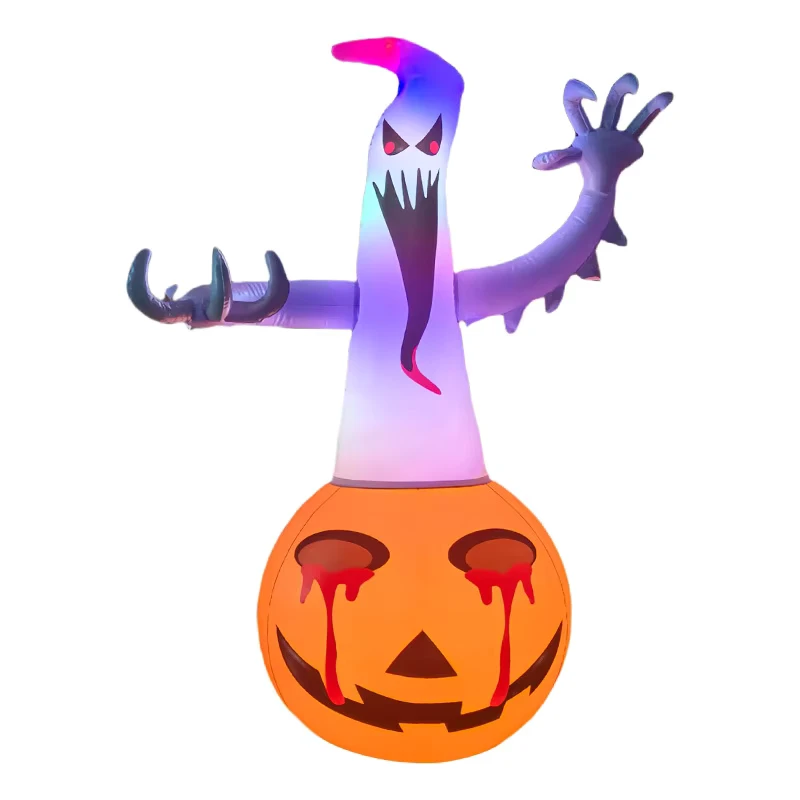 Mainan Labu Halloween Inflatable Lucu untuk Dekorasi Taman Pesta yang Dapat Diputar dan Aksesoris Pesta