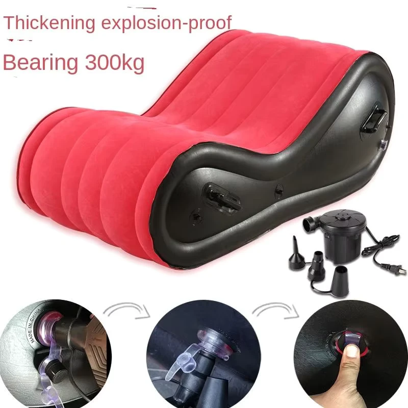 Divano Gonfiabile Portatile Moderno Stile Comodo e Durevole, Divano Gonfiabile Pieghevole per Coppie in Camera da Letto