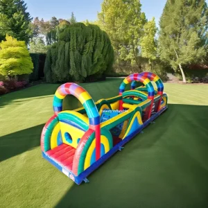 Aufblasbares Trampolin für Outdoor-Spiele, Dschungel-Aufblasbare Hindernisbahn, hüpfend