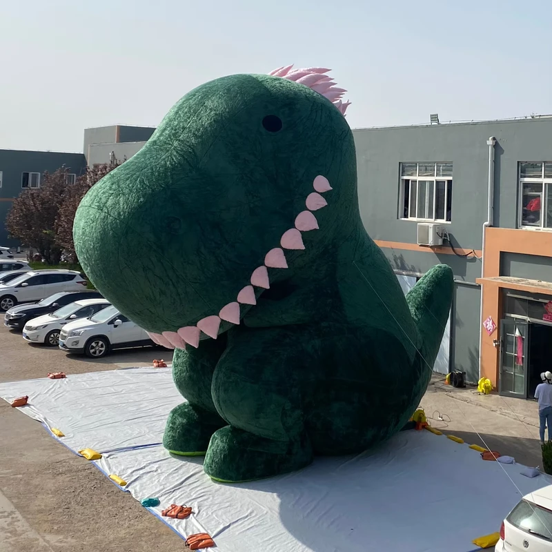 屋外用巨大カートゥーン風船恐竜モデル 大型装飾用緑色プラッシュ風船マスコット