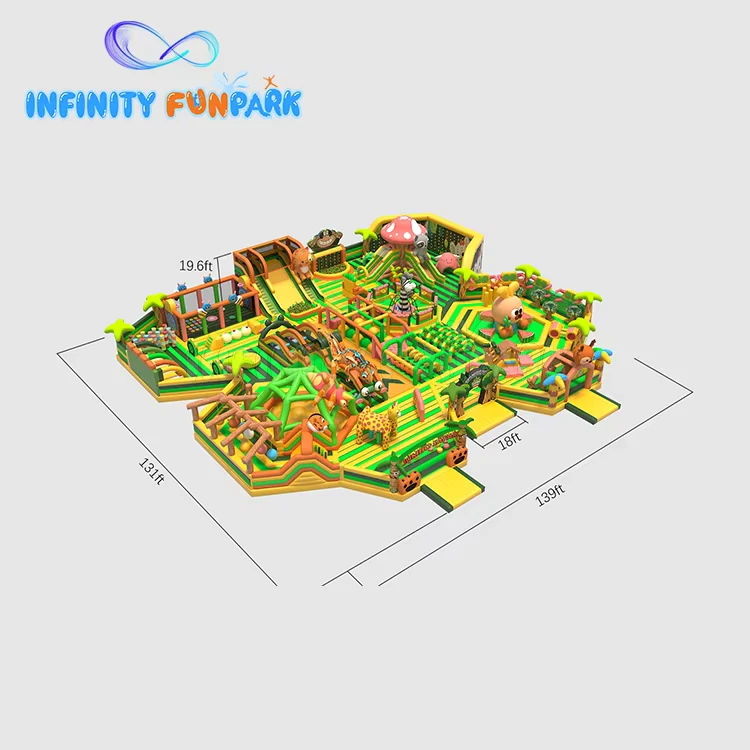 Outdoor Giant Inflatable Obstacle Course Inflatable Park Castle Bid Bounce House Commercial Inflatable Playground Theme Park