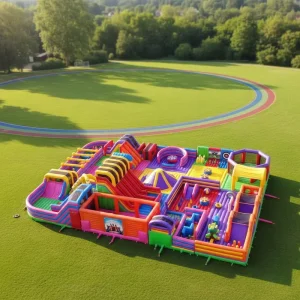 屋外用巨大インフレータブルパーク ファンシティ遊び場 城の公園 PVC素材 子供用