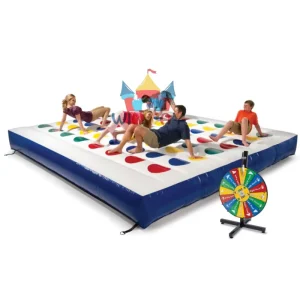 Outdoor Giant Inflatable Twister and Bouncy Castle Game Eco Friendly 5x5m Commercial Use Interactive Carnival Entertainment