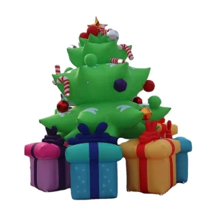 Árbol de Navidad Inflable Gigante con Luces LED y Cajas de Regalo