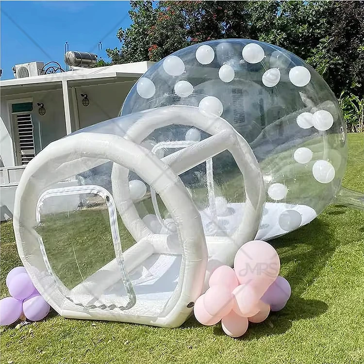 เต็นท์ฟองอากาศคริสตัลใสขนาดใหญ่กลางแจ้ง วัสดุ PVC กันน้ำ ป้องกัน UV กันไฟ ตั้งค่าได้ง่าย