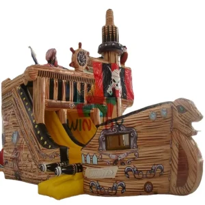 Outdoor Giant White PVC Eco Friendly Pirate Ship Bouncy Castle with Inflatable Water Slide and Pool