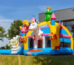 Castello gonfiabile per feste all'aperto, combo bouncer con scivolo, materiale PVC, capacità 800 kg