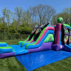 Outdoor Home Use 0.55mm PVC Inflatable Water Slide 4x7m 4x8m Digital Print with >500kg Capacity for Over 10 Passengers