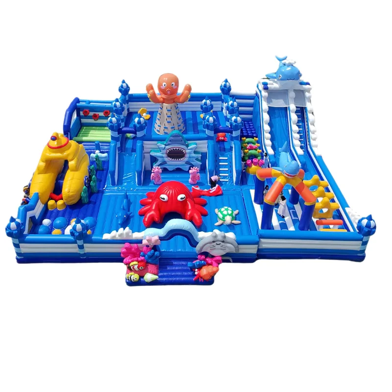 Outdoor Huge Commercial Inflatable Obstacle Course Inflatable Land Park Inflatable Fun Amusement Park Jumping Obstacle Course