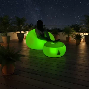 Outdoor Illuminated Air Chair LED Light up Inflatable Sofa Lounger Furniture