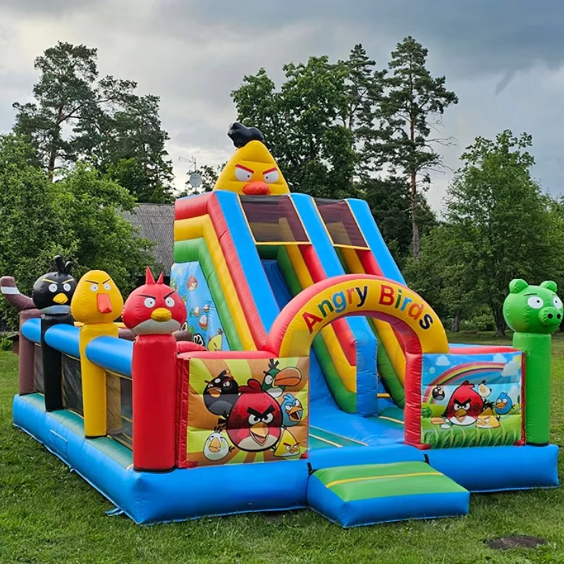 Buiten Binnen Vogel Spellen Bouncy Castle Glijbaan Opblaasbare Speelplaats Bouncing Castle Commerciële Glijbaan Combo