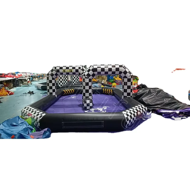 Pista de carreras inflable para karts, duradera, con castillo inflable duradero