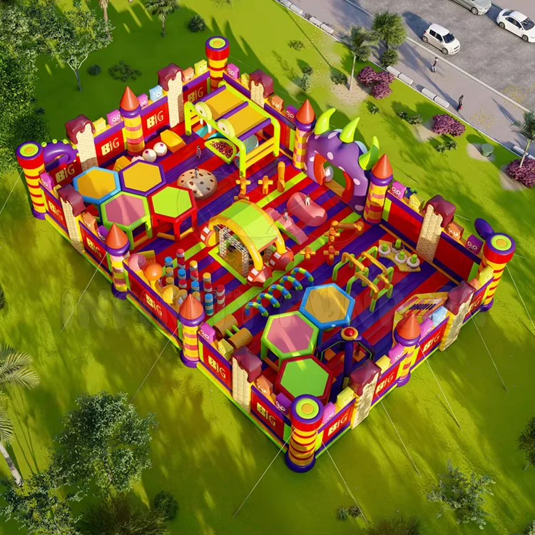 屋外・屋内インフレータブルアミューズメントテーマパーク遊具 障害物コース スポーツテーマパーク ソフトプレイ インフレータブルパーク