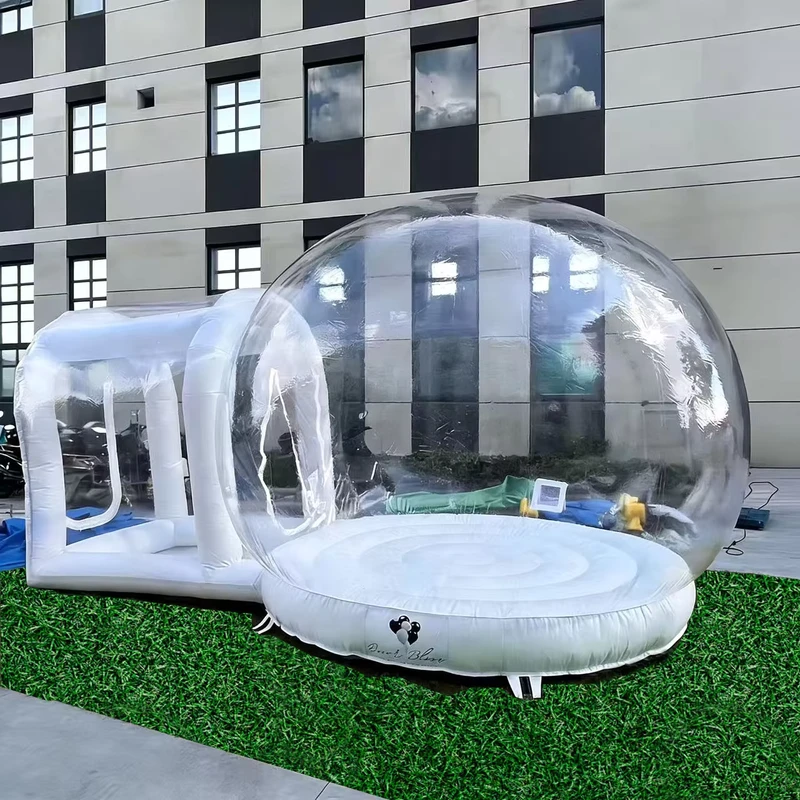 Tienda Inflable Transparente para Exteriores e Interiores, Casa Burbuja de PVC 3x5m, Fácil de Montar