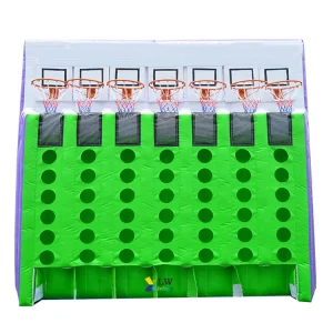 Jogo Inflável de Basquetebol Connect Four para Exterior com Material PVC de 0,55mm, Design Portátil para Uso Comercial