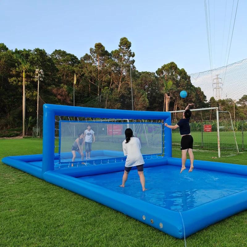 Aufblasbarer Beachvolleyballplatz im Freien, aufblasbarer Wasser-Volleyballplatz, aufblasbares Sportspiel-Feld für Sportspiele