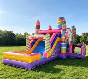 Outdoor Inflatable Bouncy Castle Combined Slide Kids Play Game Inflatable Slide Castle
