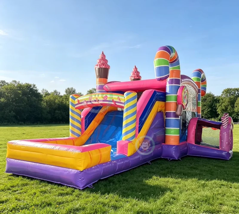 Buitenspeelgoed Opblaasbare Springkasteel Gecombineerde Glijbaan Kinderspel Opblaasbaar Glijbaan Kasteel
