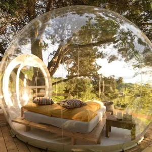 Tenda a cupola gonfiabile trasparente per esterni con soffiatore, tenda per hotel, campeggio, esposizione di prodotti